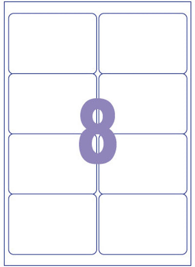 Kangaro-Etikett – Tintenstrahl-Laserkopie – 99,1 x 67,7 mm – 100 Blatt – 8 Aufkleber pro Blatt – k-9967