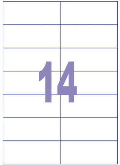 Kangaro-Etikett – Tintenstrahl-Laserkopie – 105 x 42,4 mm – 100 Blatt – 14 Aufkleber pro Blatt – k-10542