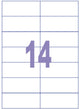 Kangaro-Etikett – Tintenstrahl-Laserkopie – 105 x 42,4 mm – 100 Blatt – 14 Aufkleber pro Blatt – k-10542