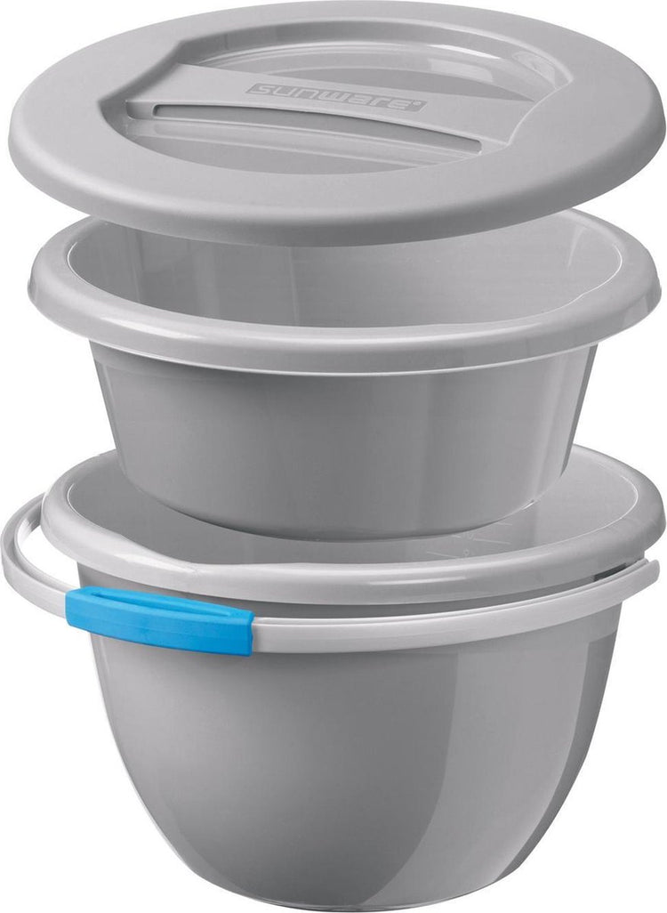 Sunware Wasserleitungseimer – Reinigungsset groß – 9l 14l – grau