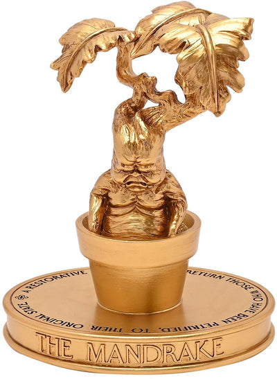 Harry Potter Mandrake-Statue aus goldfarbenem Kunststoff -