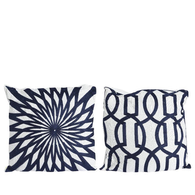 Decoris Dekokissen 43x43cm blau weiß