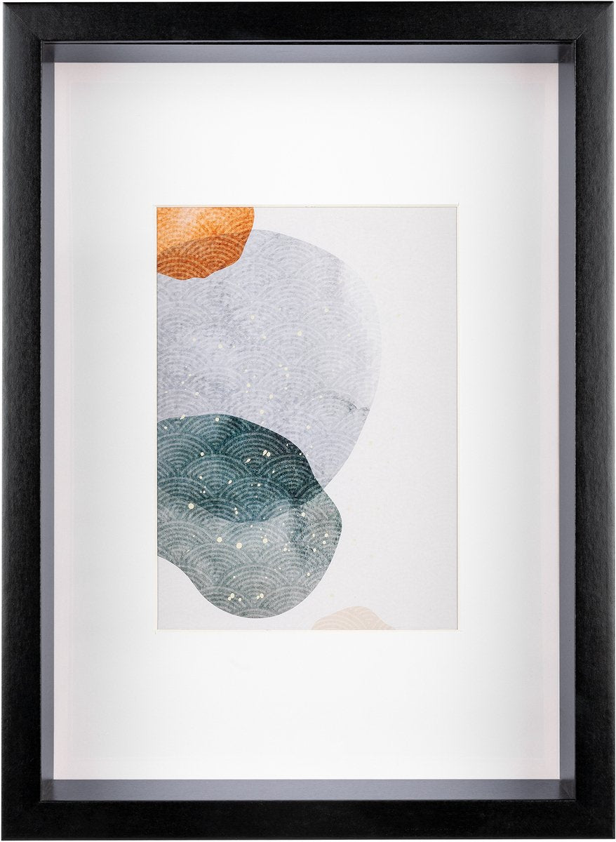 Walther shape - 3D FSC wooden frame - photo size 21x29.7cm - art glass - black