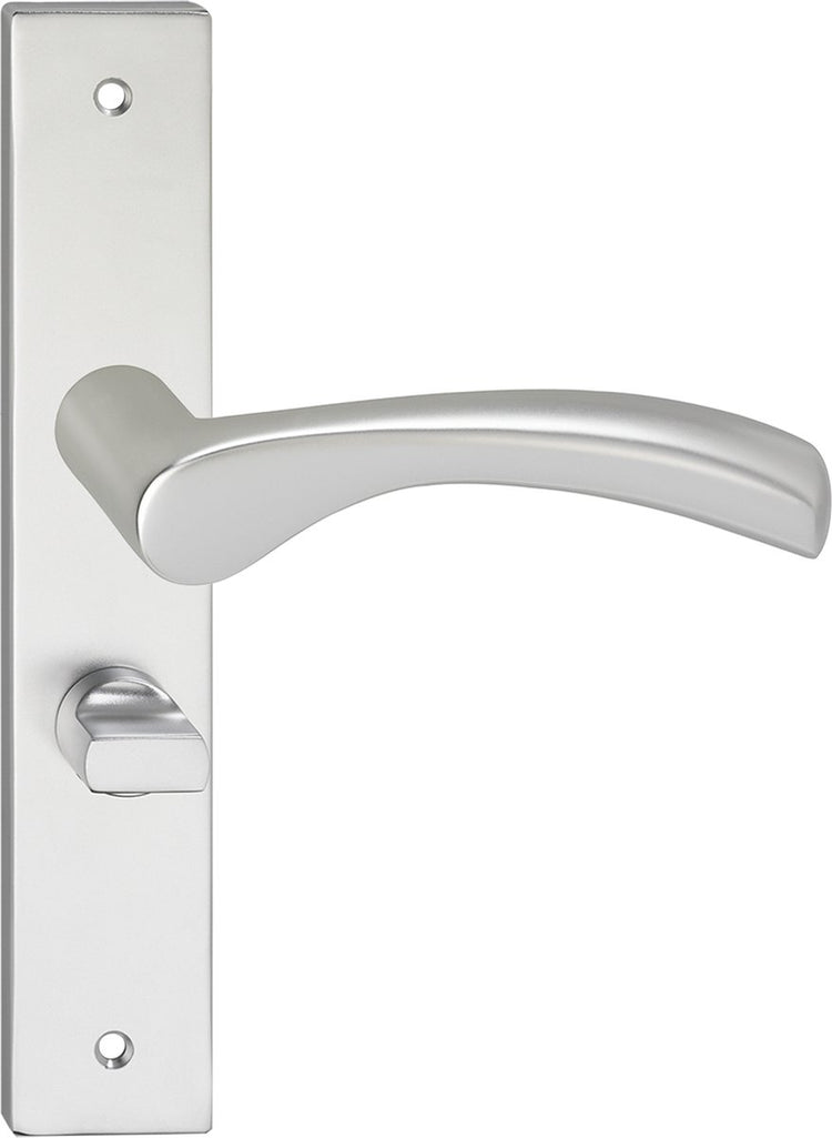 Impresso Türgriff – Oxford – für den Innenbereich – quadratisches Türschild mit Schrauben und WC-Schloss – Aluminium – 2 Stück