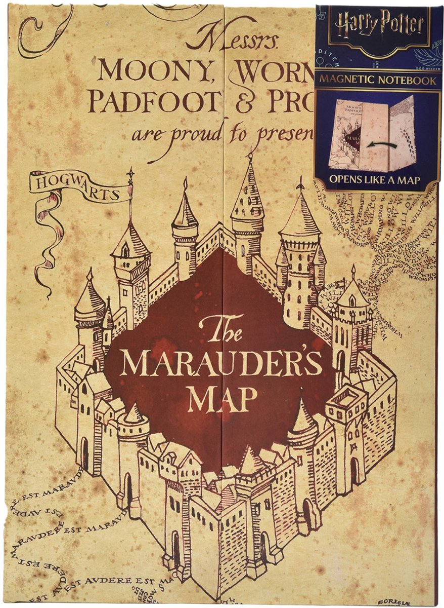 Mad Monkey Harry Potter – Notizbuch A5 – Karte des Rumtreibers – Magnetverschluss