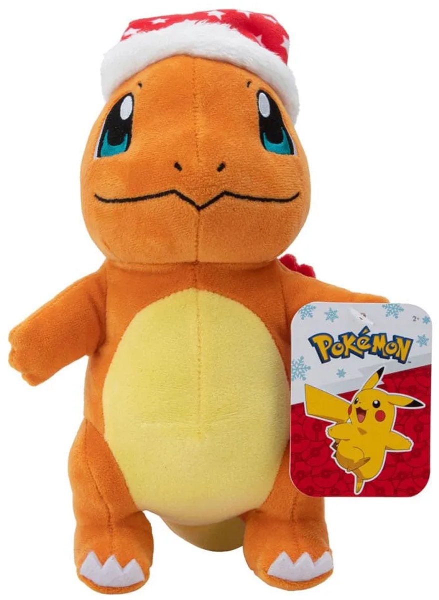 Jazwares Pokémon Kuscheltierfigur Winter Glumanda mit Weihnachtsmütze 20 cm Kuscheltiere