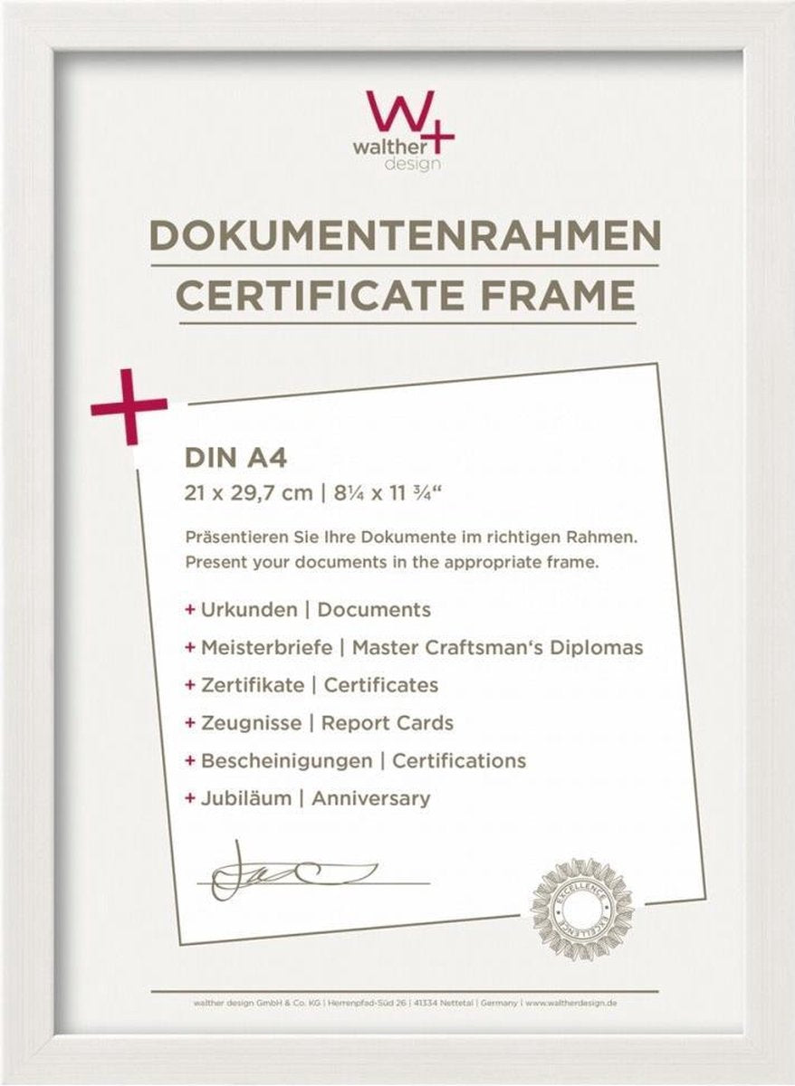 Walther Construction - Fotorahmen - Fotogröße 21x29,7 cm (Din A4) - weiß