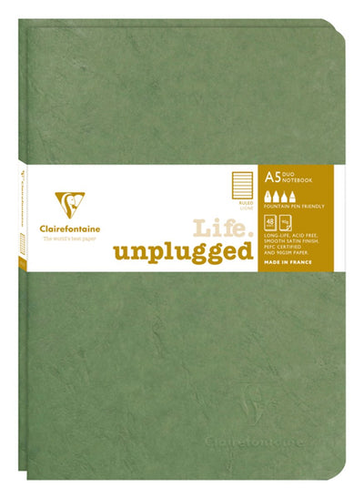 Clairefontaine-Notizbuch, A5-Linie, 96 Seiten, 90 g, grünes Siegel, 2 Stück