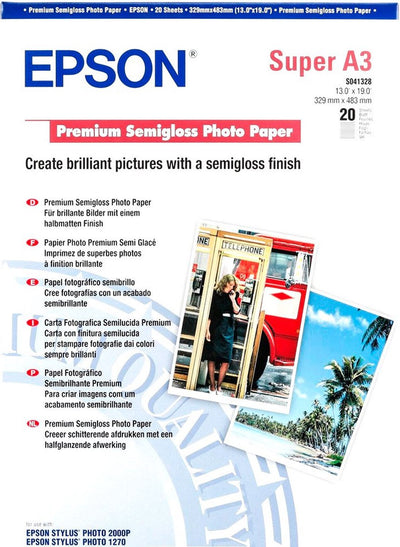 Epson S041328 Papier – A3+, 20 Blatt, seidenmatt