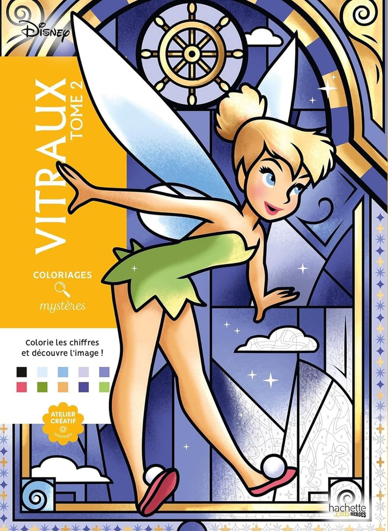 Hachette Heroes Coloriages Mystères – Disney Vitraux Tome 2 – Malen nach Zahlen – Hachette – Malbuch für Erwachsene