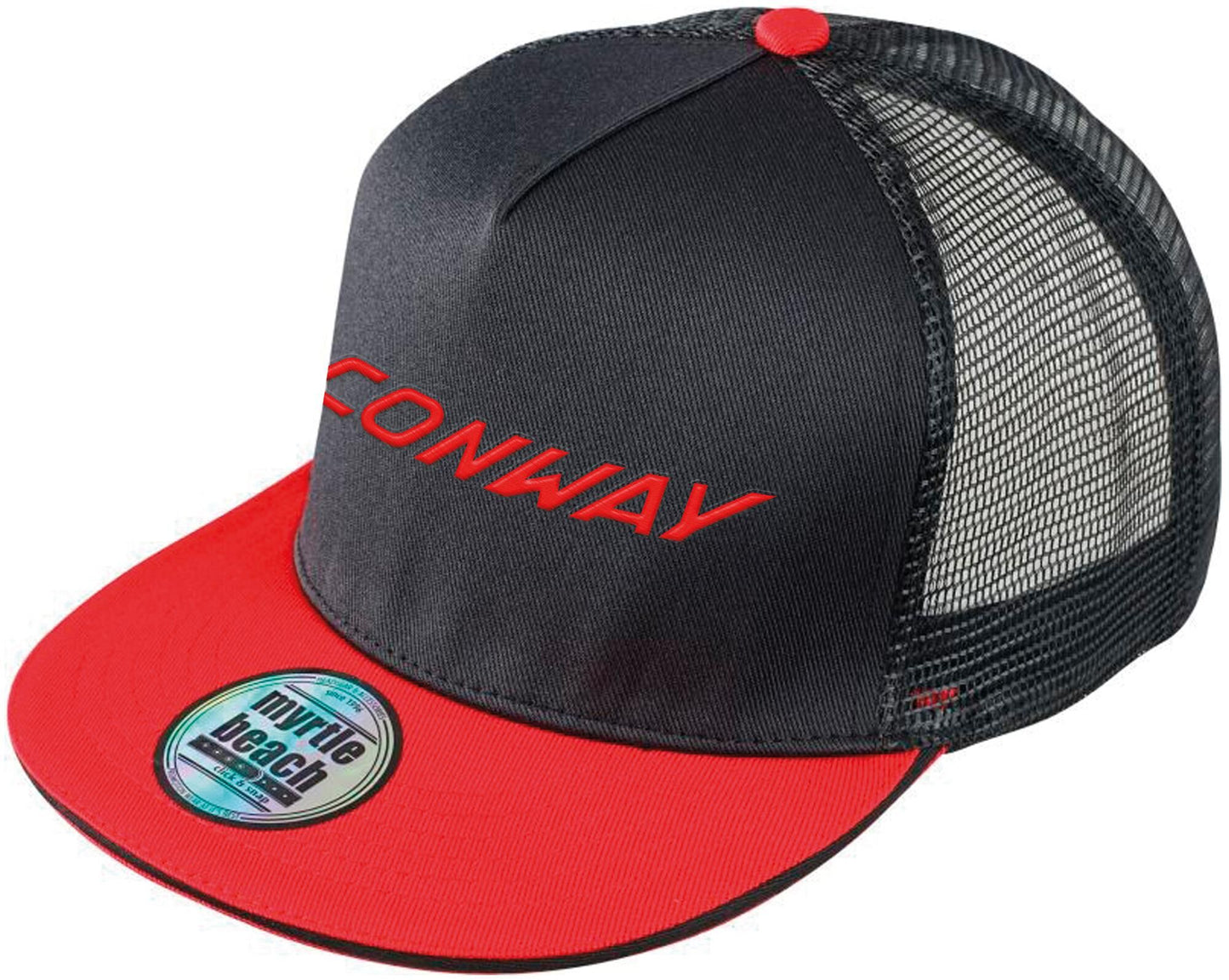 Conway Cap Logo schwarzes rotes Netz