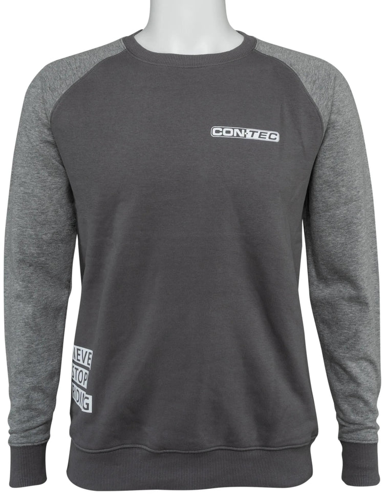 Conten -Sweatshirt mit langen Ärmeln hören nie auf zu fahren