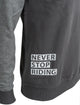 Conten -Sweatshirt mit langen Ärmeln hören nie auf zu fahren