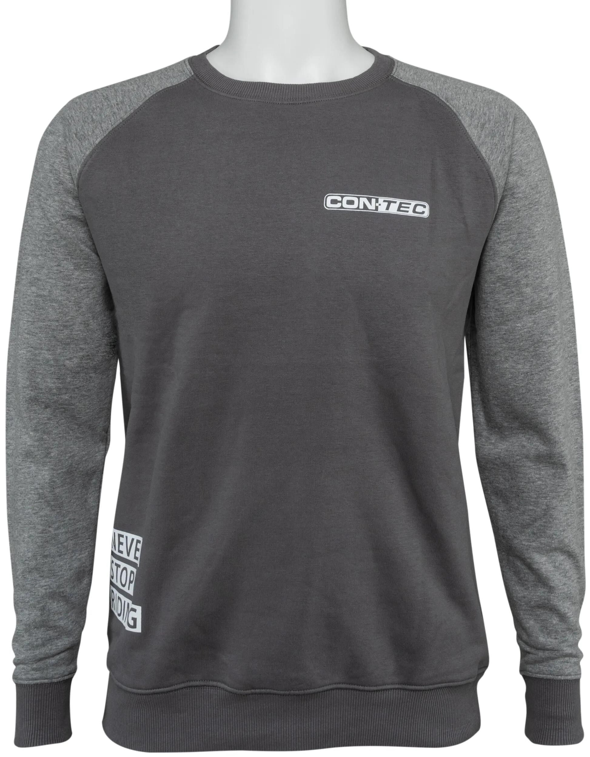 Conten -Sweatshirt mit langen Ärmeln hören nie auf zu fahren