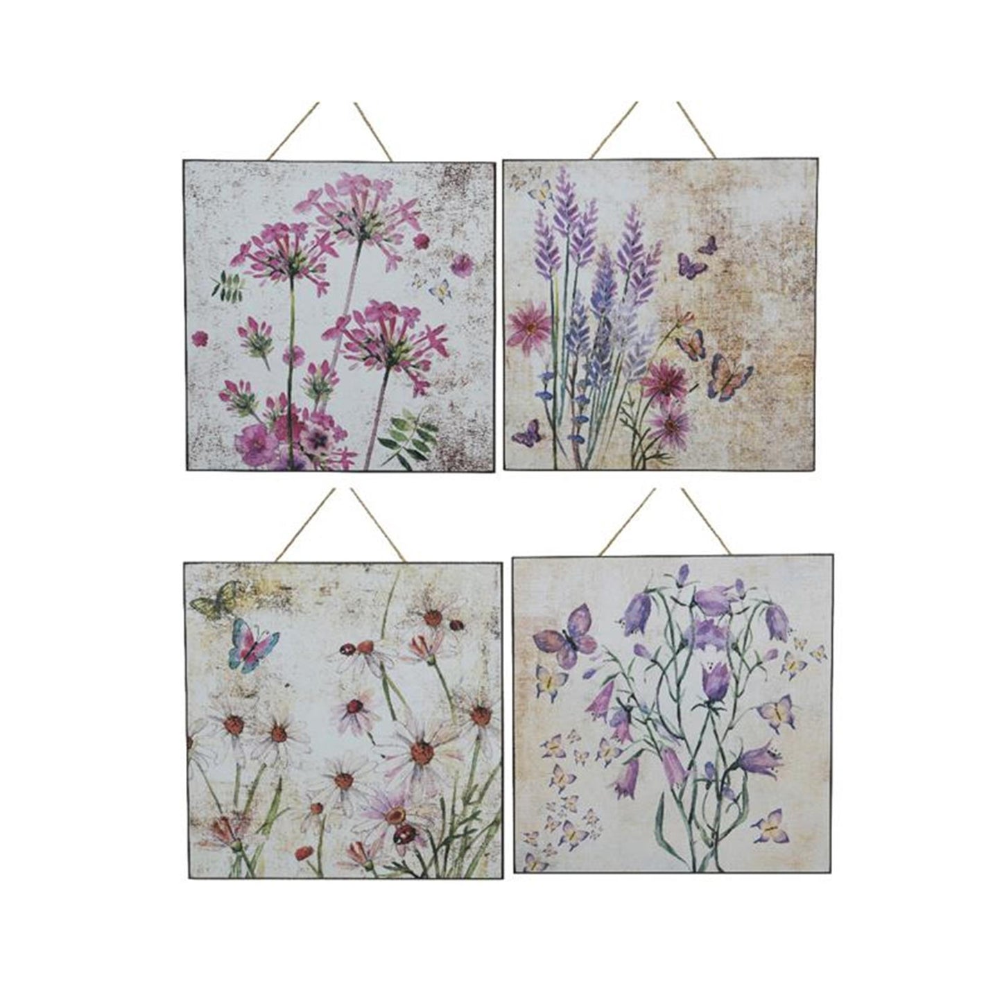 Decoris Gemälde mit Blumenbild 24 cm