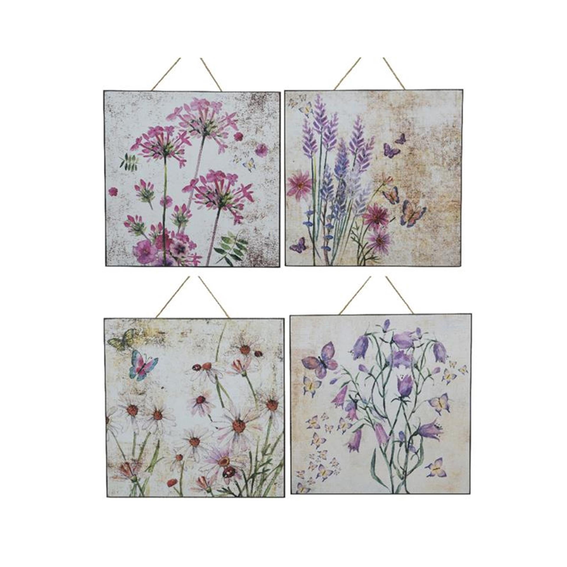 Decoris Gemälde mit Blumenbild 24 cm