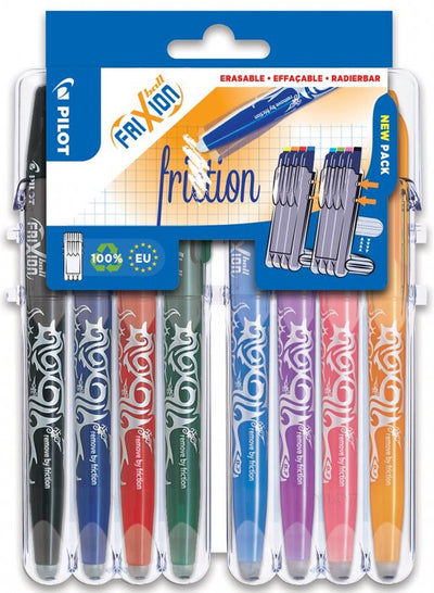Pilot Frixion – Tintenroller-Set – radierbar – 8 Farben – im Luxus-Blister
