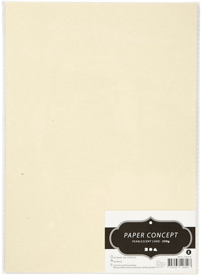 Creativ Company Perlmuttkarton, A4, Blatt 210x297 mm, 250 g, beiges Perlmutt, 10 Blatt 1 Karton
