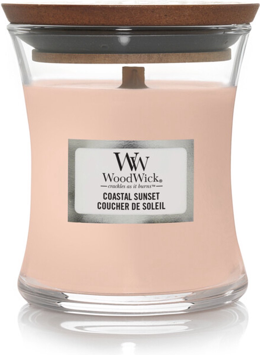 Woodwick Duftkerze Minikerze – Küstensonnenuntergang – 20 Brennstunden – 85 g – 8 cm ø 7 cm