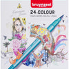 Bruynzeel Fineliner Brushpennen, 24st.