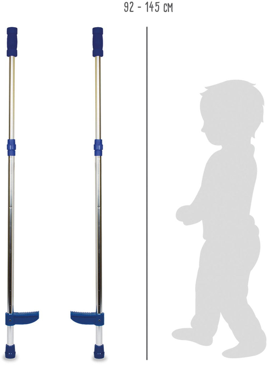 Kleine Fußmetallstelzen einstellbares Blau, 145 cm