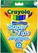 Crayola – Super Tips – Filzstifte – 12 waschbare Filzstifte – für Kinder