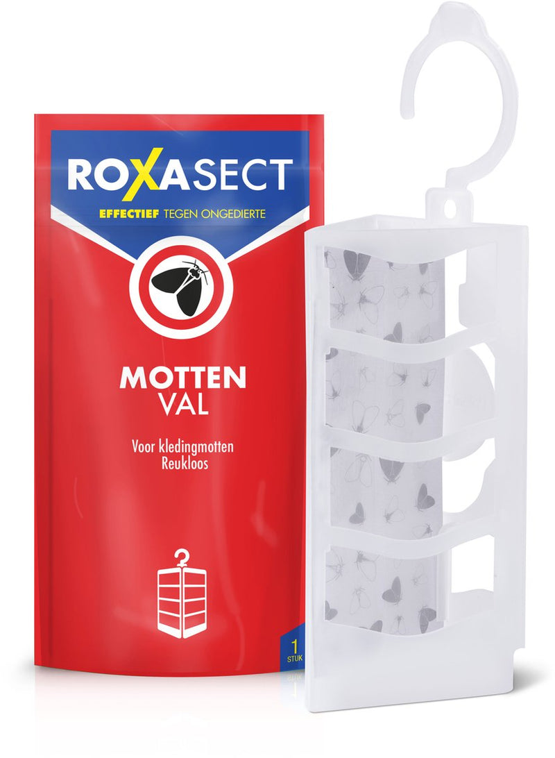 Roxasect Mottenfalle Falle – gegen Kleidermotten – lockt männliche Kleidermotten an und tötet sie – langanhaltende Wirkung – Schädlingsfalle – 1 Stück