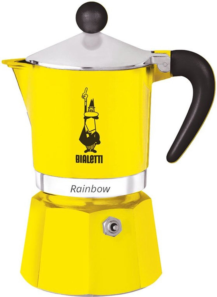 Bialetti Regenbogen-Perkolator 1 Tasse gelb – Espressomaschine – Aluminium – italienische Kaffeemaschine