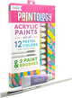 Ooly - Paintology - Acrylfarben-Set - Pastellfarben - 2 Pinsel