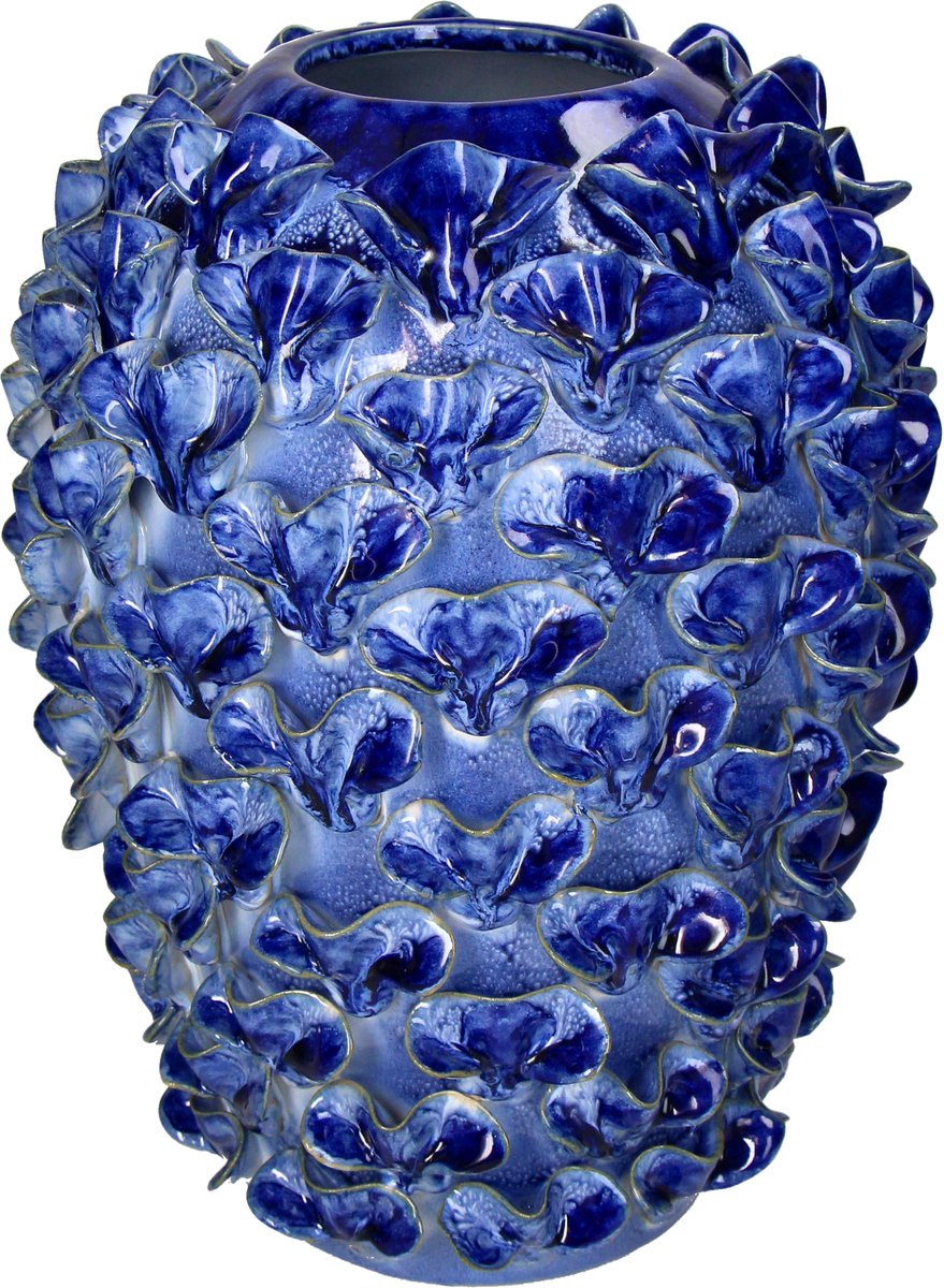 HD Collection Vase Steingut blau 23x23x30,5cm