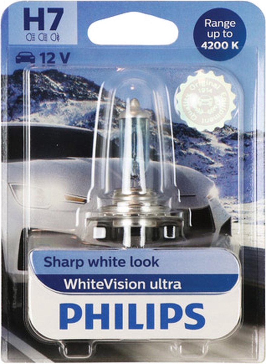 Philips Scheinwerfer White Vision Ultra Scheinwerferlampe 12 V H7 12 V