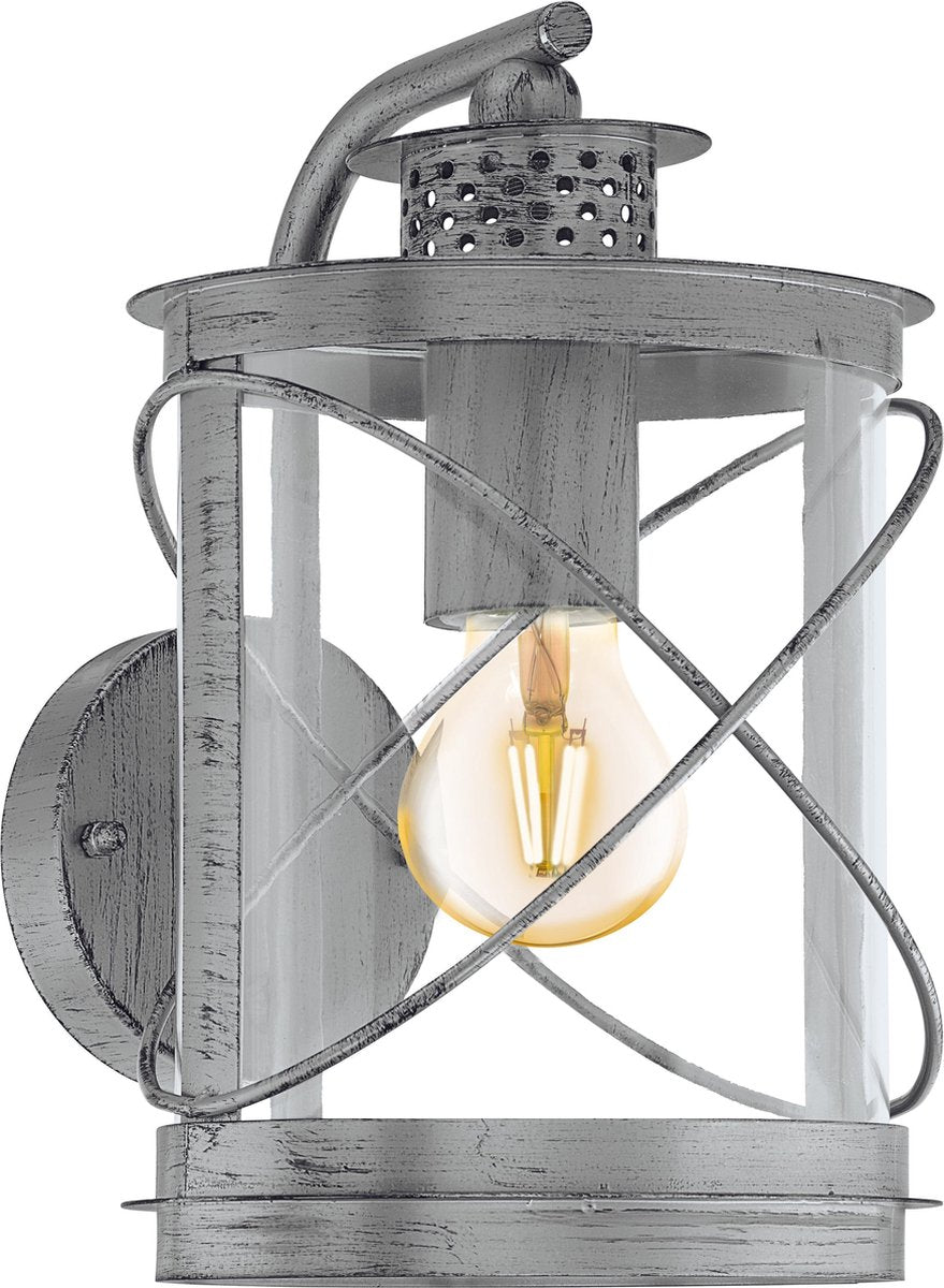 Eglo Hilburn 1 Außenwandleuchte - E27 - 28 cm - Silber antik