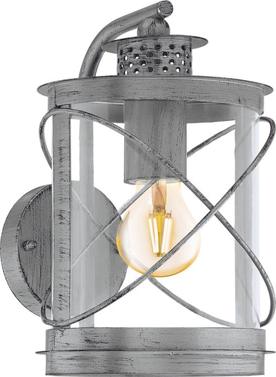 Eglo Hilburn 1 Außenwandleuchte - E27 - 28 cm - Silber antik