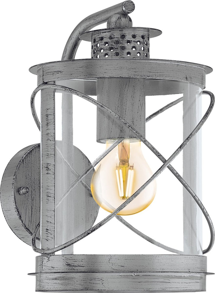 Eglo Hilburn 1 Außenwandleuchte - E27 - 28 cm - Silber antik