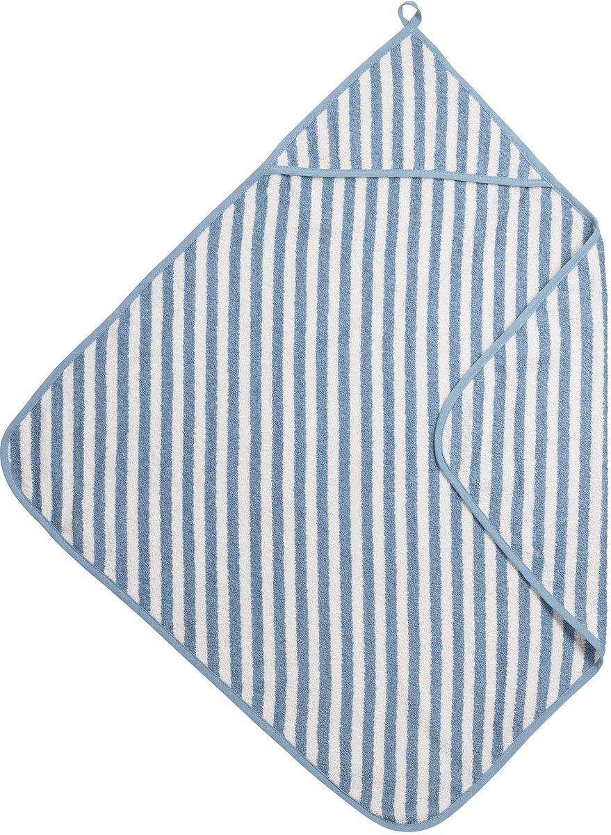 Meyco Baby Fat Stripe Badeumhang – Jacquard-Frottee – Jeansblau – 75 x 75 cm