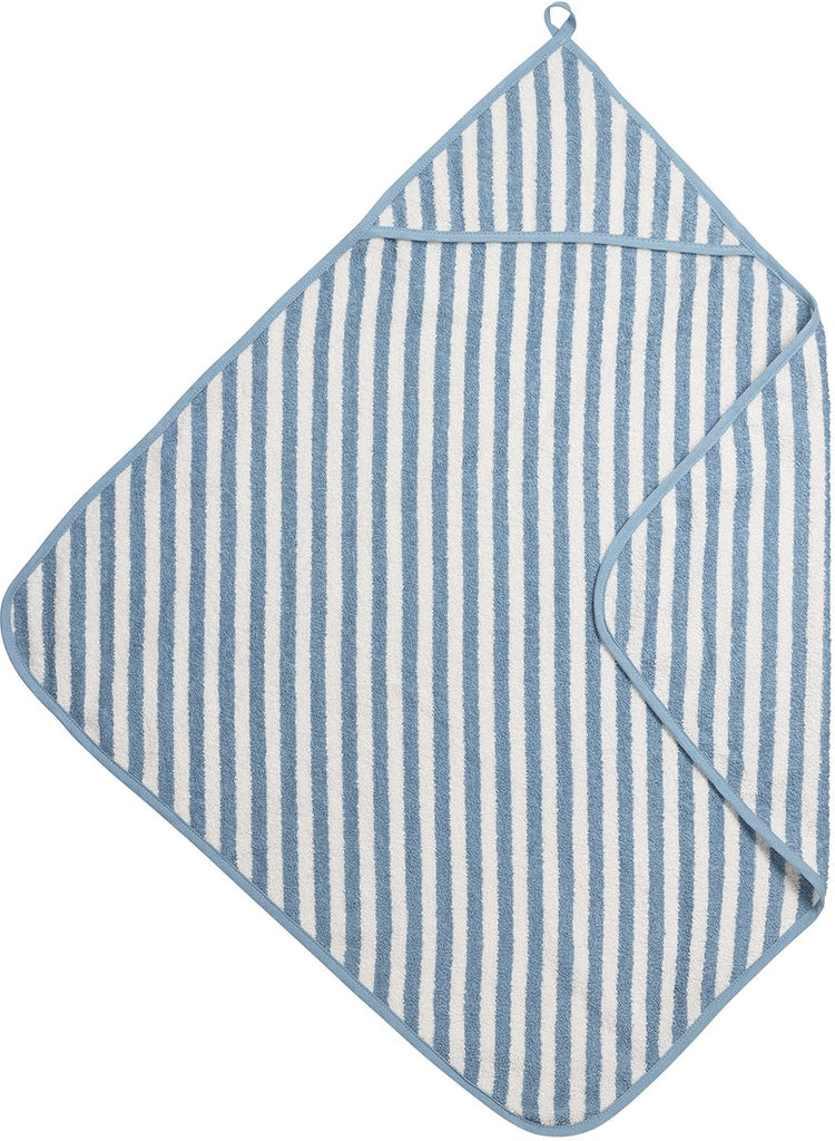 Meyco Baby Fat Stripe Badeumhang – Jacquard-Frottee – Jeansblau – 75 x 75 cm