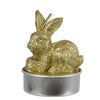 Decoris Teelicht-Kaninchen-Set, 4 H6 cm, Gold