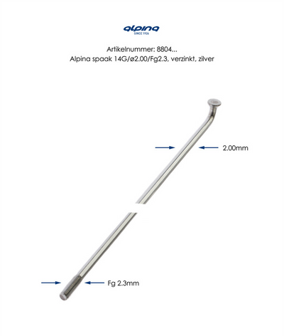 Alpina Spacken 266-14 Ø2.33mm FG 2,3 Zink (144 Stücke)