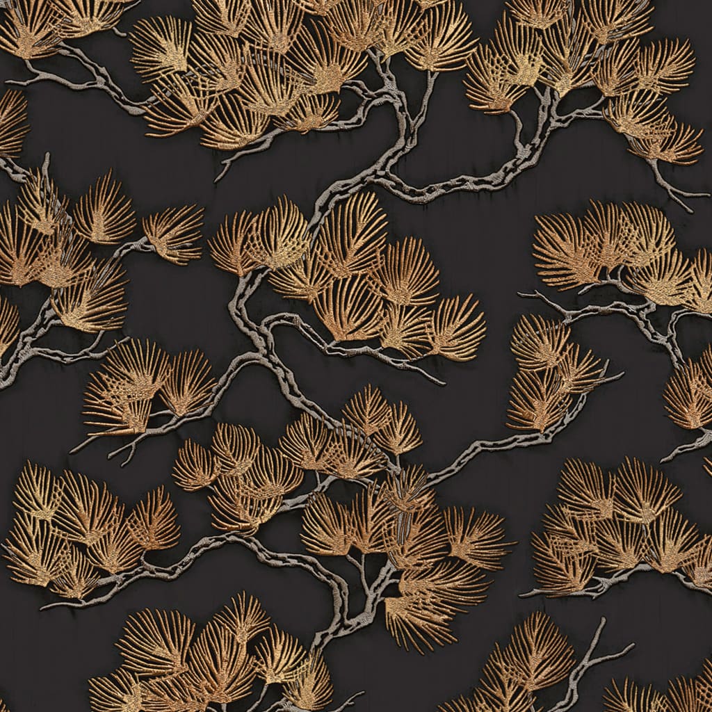 Niederländische Wandverkleidung Niederländische Wandverkauftpaper Kiefern Kiefer Schwarz und Goldfarbe