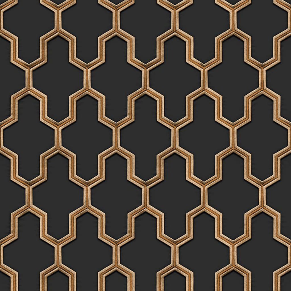 Niederländische Wandverkleidung niederländische Wandverkaufswallpaper Geometrisch schwarz und goldfarben