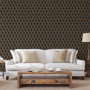 Niederländische Wandverkleidung niederländische Wandverkaufswallpaper Geometrisch schwarz und goldfarben - afbeelding 3