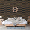 Niederländische Wandverkleidung niederländische Wandverkaufswallpaper Geometrisch schwarz und goldfarben