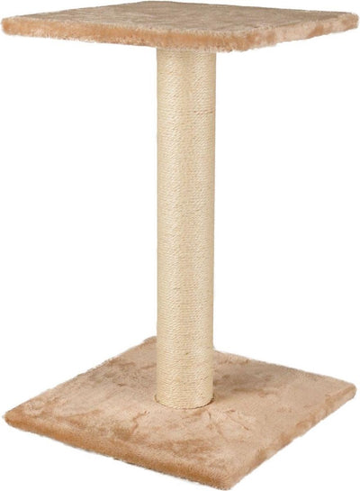 Kratzbaum Flamingo – Scolette Beige Ecru – 38 × 38 × 60 cm – Sisal-Kratzbaum – mit Liegefläche – weicher Plüsch – für Katzen