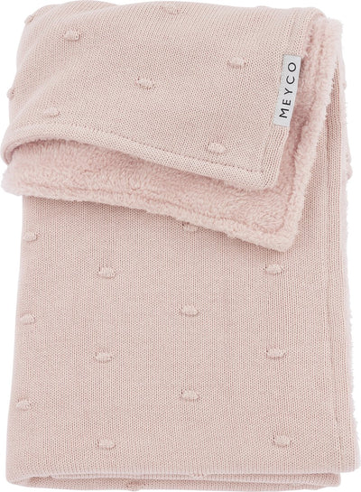 Meyco Baby-Mini-Knoten-Teddy-Kinderbettdecke – zartrosa – 75 x 100 cm – 2,0 Tog