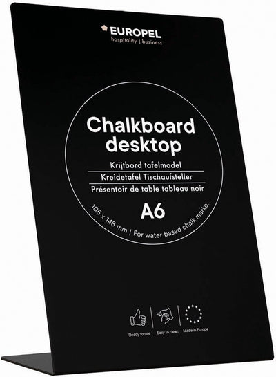 Europäische Kreidetafel – L-Form – Tischmodell – A6 – Schwarz – Holz
