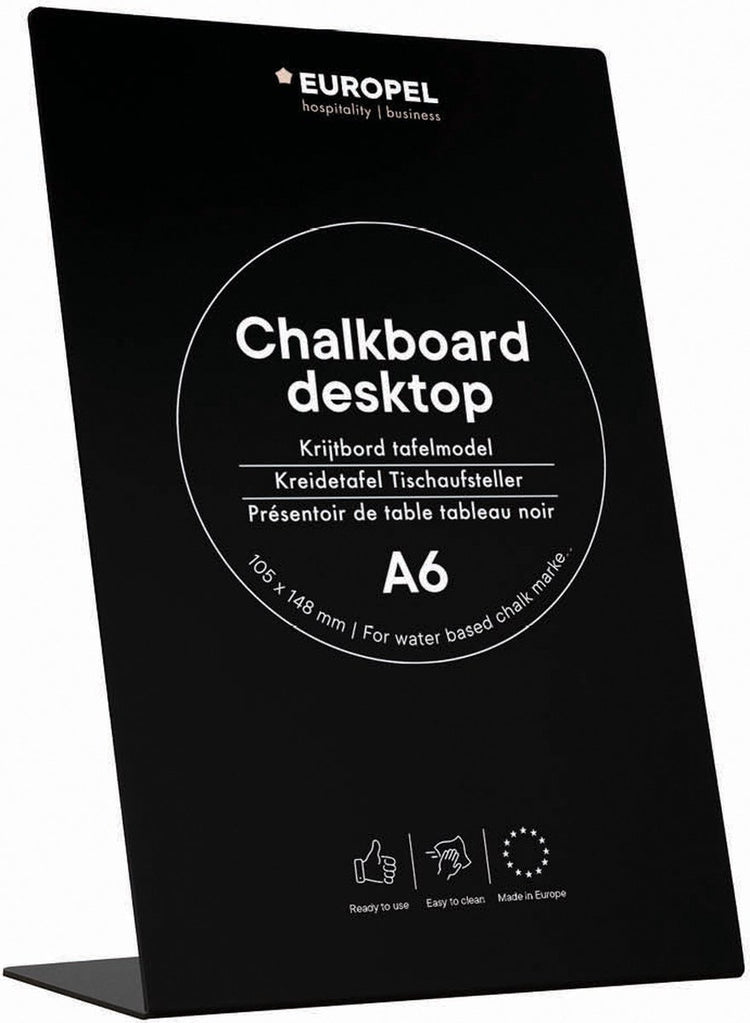 Europäische Kreidetafel – L-Form – Tischmodell – A6 – Schwarz – Holz