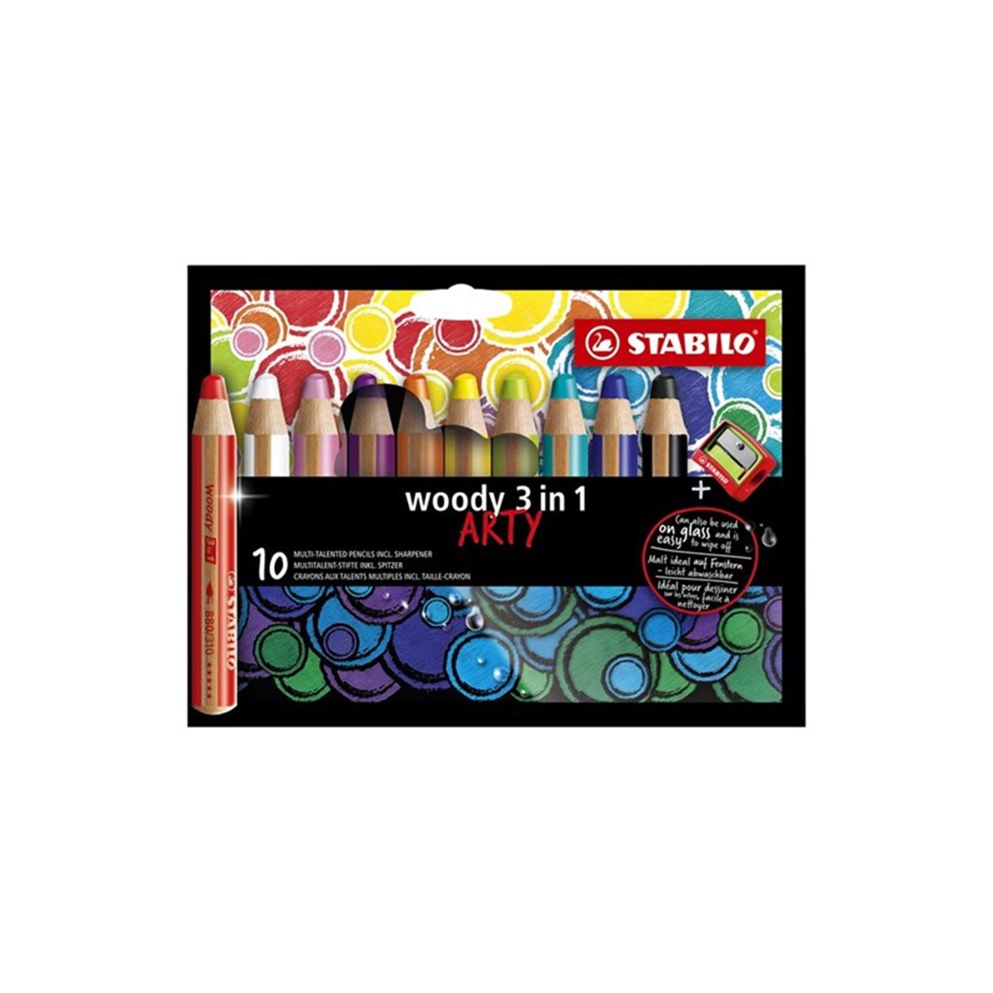 Stabilo Woody Arty Colored Bleistifte 10 Farben + Bleistift schärfer