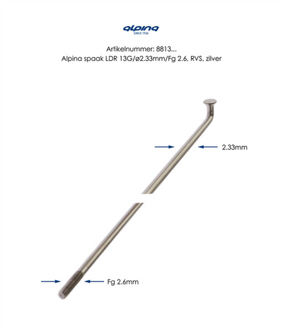 Alpina Spaak 13x262 Edelstahl pro Gros ohne Brustwarzen