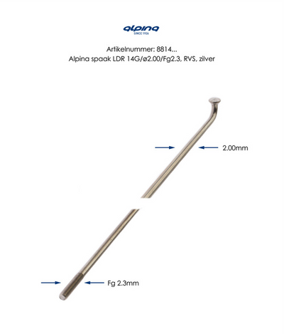 Edelstahlspeichen 14-290 pro 144 Alpina