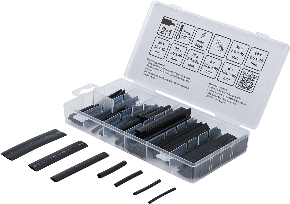 Bgs technic kraftmann - Schrumpfschlauch-Sortiment 126-teilig